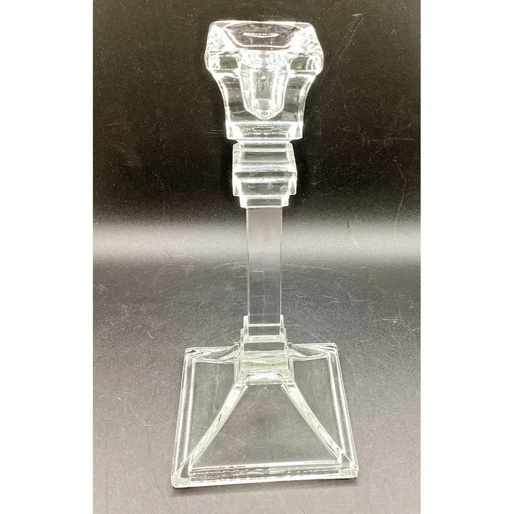 Vintage Candle Holder Toscany Lead Crystal Taper Square Base 8